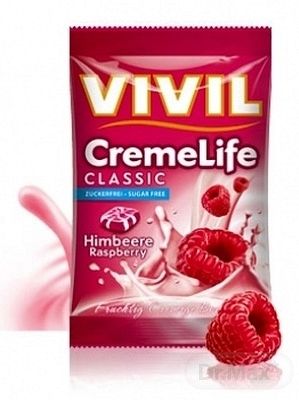 VIVIL BONBONS CREME LIFE CLASSIC s malinovo-smotanovou príchuťou bez cukru 110 g