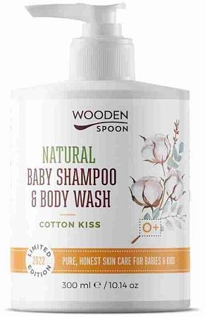 Wooden Spoon Detský sprchový gél/šampón na vlasy 2v1 Cotton Kiss 300 ml