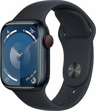 Apple Watch Series 9 41 mm Cellular Temne atramentový hliník s temne atramentovým remienkom – S/M