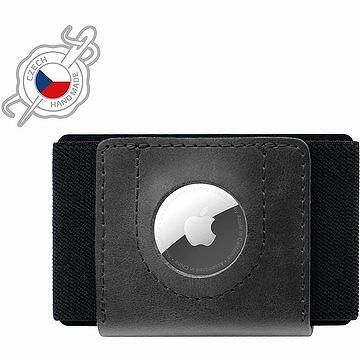 FIXED Tiny Wallet for AirTag z pravej hovädzej kože čierna