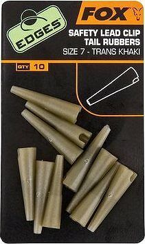 FOX Edges Lead Clip Tail Rubbers Veľkosť 7 Trans Khaki 10 ks