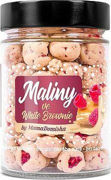 GRIZLY Maliny v bielej čokoláde s krémom White Brownie by @mamadomisha 90 g