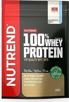 Nutrend 100 % Whey Protein 400 g, biela čokoláda + kokos